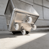 Chariot de transport mobile robuste et antirouille en acier galvanisé pour viande et aliments, facile à nettoyer, pour l'industrie de l'abattage
