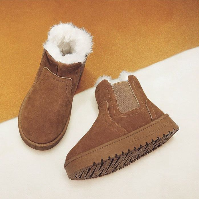 Brown children's snow boots