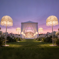 Lampe sur pied en forme de parapluie ZKAI pour événements de mariage, allée, décoration de fond, abat-jour LED à pampilles