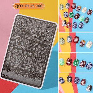 Noël Nail Art estampage plaque <span class=keywords><strong>dessin</strong></span> modèle hiver flocons <span class=keywords><strong>de</strong></span> <span class=keywords><strong>neige</strong></span> <span class=keywords><strong>bonhomme</strong></span> <span class=keywords><strong>de</strong></span> <span class=keywords><strong>neige</strong></span> wapiti Floral Image pochoir moule ongles impression outils - Product Image 2
