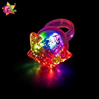 3 LED Lampu Bentuk Bintang Bercahaya dengan Tulisan LOVE, Mainan Jari Jelly Flash untuk Hadiah Anak