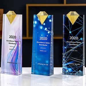 Customized Logo K9 Crystal Material High Quality Color Printing Crystal Award Glass <b>Trophy</b> - Product Image 6