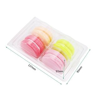 Tùy chỉnh 4 khoang vỏ sò rõ ràng container thực phẩm Pháp nhựa <span class=keywords><strong>Macaron</strong></span> Cookie bao bì - Product Image 4
