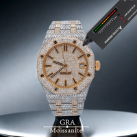 Großhandel Mechanische Herren uhr Moissan ite Diamond 41mm Zifferblatt Durchmesser Weißgold Platin Band Fabrik Direkt versand 24 Stunden