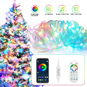 Aoying-tira de luces Led de Navidad para exteriores, cadena de luces de colores mágicos, de línea de cuero, RGB - Product Image 3