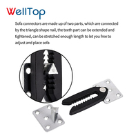 Connecteur de canapé modulaire en métal argenté Sf-035, connecteur de canapé, support de fixation, clip alligator, connecteur de meubles