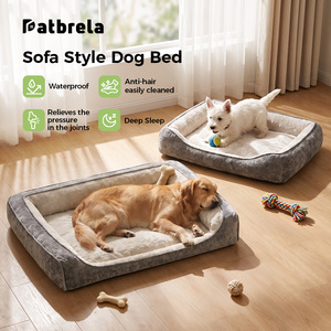 Sofa Style <b>Dog</b> <b>Bed</b> Plush Memory Foam <b>Waterproof</b> Breathable Anti-Hair Easy Clean Joint Comfort for Indoor <b>Dogs</b> - Product Image 1