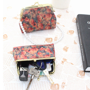 Portafogli in sughero all'ingrosso borsa per donna Eco Friendly Fancy Small Hand Change portamonete in sughero con catena Logo personalizzato Cluth - Product Image 2