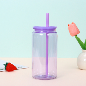 Vaso Mason de Plástico Personalizado de 16 oz con Pajita, Libre de BPA, Reutilizable, para Regalo de Fiesta - Product Image 5
