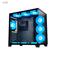 MANMU High Popular Gamer CPU Desktop Case Transparent USB 3.0 Full Tower ATX PC Case Micro Computer Towers in Stock