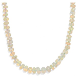 Collar de Ópalo Amarillo Natural de Plata de Ley 925, Joyería de Oro Amarillo de 18K, Fábrica de Joyas - Product Image 1