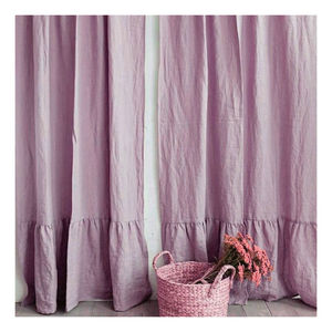 Rideaux de couleur unie en tulle de lin et de coton pour fenêtre occultante cantonnières transparentes pour salon chambre hôtel - Product Image 1