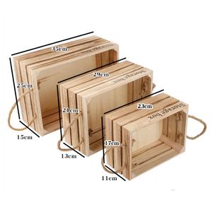 Logo en bois personnalisé Boîte de rangement pour légumes en bois non fini <span class=keywords><strong>Caisse</strong></span> en bois bon marché - Product Image 2