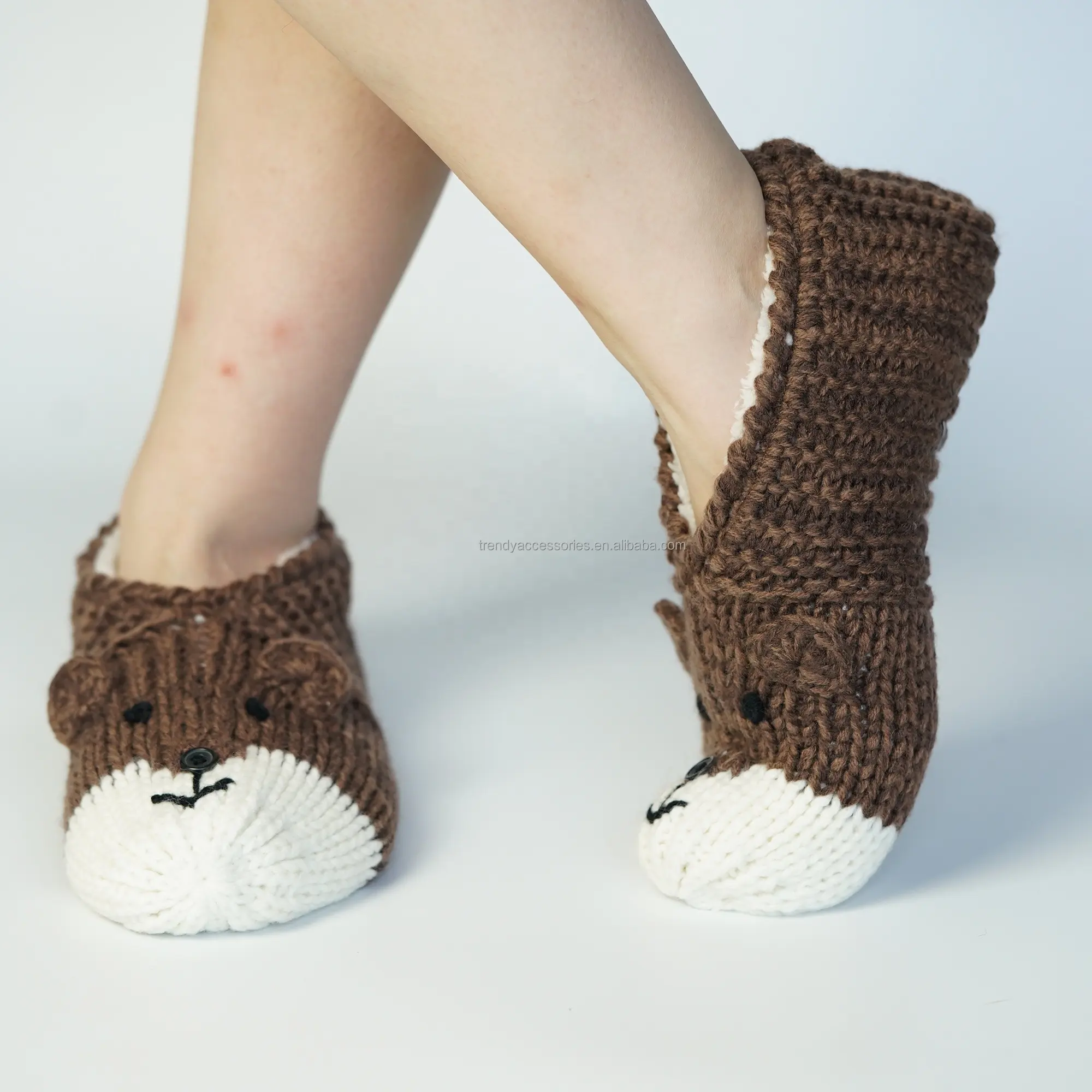 OEM antideslizante lindo Animal acogedor calcetines mujeres interior botines zapatilla Calcetines de invierno