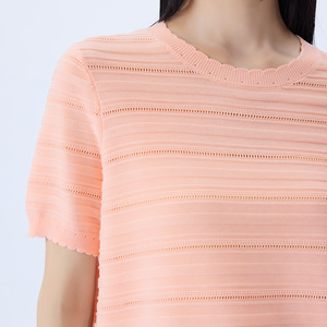 <span class=keywords><strong>T</strong></span>-shirts en Soie et Coton Personnalisés pour Femmes – Hauts Décontractés à Col Rond Tendance pour l'É<span class=keywords><strong>t</strong></span>é et le Printemps – Vente en Gros - Product Image 5