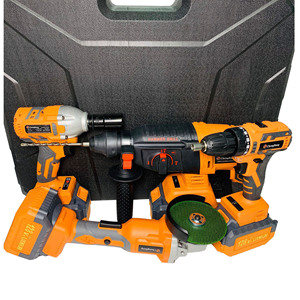 Juego de 4 Herramientas Eléctricas Portátiles, Taladro Percutor de Litio, Llave Inglesa Inalámbrica sin Escobillas, Juego de Herramientas Combinadas - Product Image 2