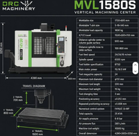 Mesin CNC Milling BT50 Spindle 6000 RPM Vertical Machining Center MVL1580S DRC Machinery  Z Axis Box Way untuk Pemotongan Berat
