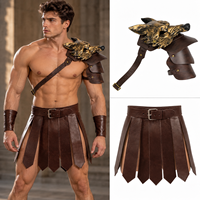 Brassards de guerrier Viking rétro médiévaux en similicuir multi-couches cloutés, confortables, pour costumes d'Halloween