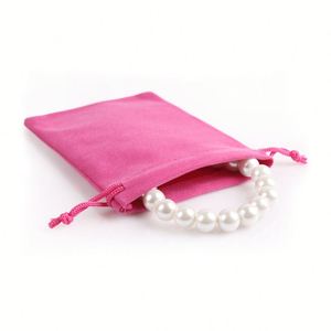 Petite pochette à cordon en velours légère avec logo, emballage cadeau et sacs de rangement pour parfums, design tendance - Product Image 1