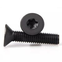Vis métriques à tête plate Torx, acier allié de qualité 10.9, M4 x 8-25 mm, jeu de clés étoiles T20, noir