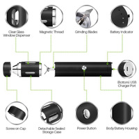 2026 Vente en gros Moulin électronique automatique rechargeable OEM/ODM Accessoires pour fumeurs Meilleures ventes au Royaume-Uni Design stylo vide