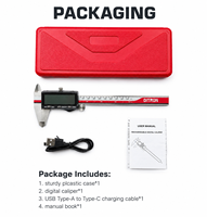 Pied à coulisse numérique rechargeable USB-C 0-150/200/300 mm DITRON 701 en acier inoxydable haute précision