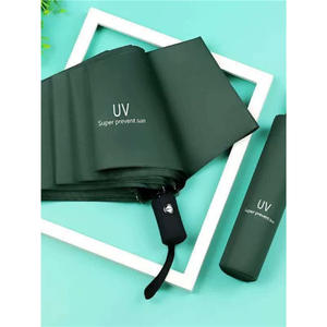 Parapluie pliant entièrement automatique anti-UV, 8 baleines, armature en fibre de verre, ouverture automatique par bouton, idéal pour le voyage, soleil et pluie - Product Image 1