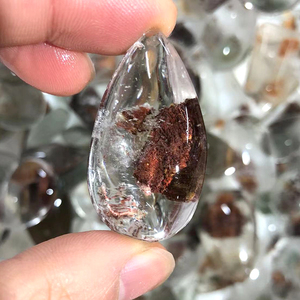 Wholesale Natural <b>Drop</b> Shape Lodolite Quartz Gemstone Polished Crystal for Home Decoration and Healing - Product Image 5