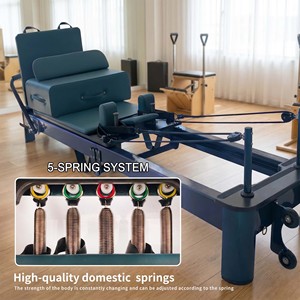 Reformer pliable en aluminium pour la maison, ressorts réglables, équipement de fitness professionnel WP-AFR 1. Unique "Chameleon" Tricolore - Product Image 2