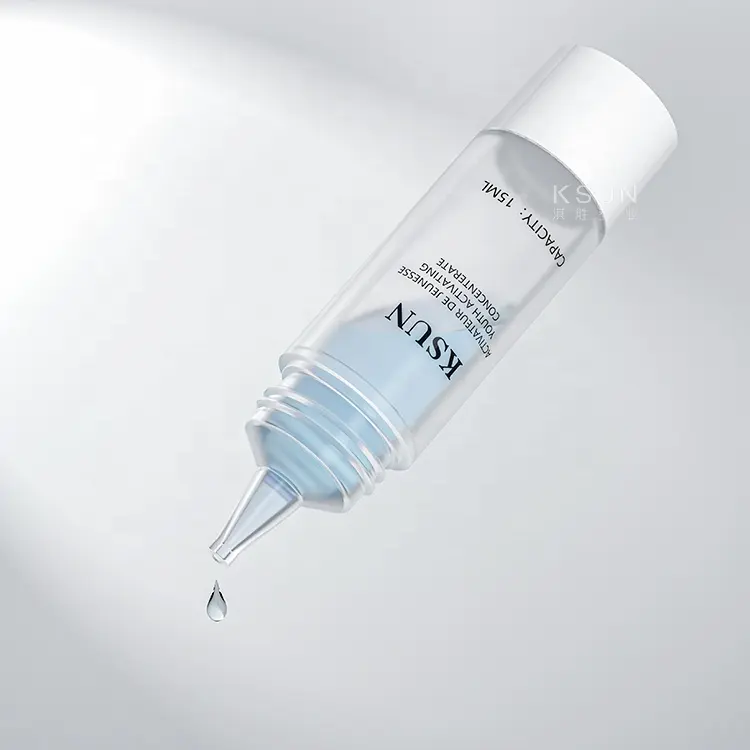 खाली सीरम ड्रॉपर बोतल कॉस्मेटिक 10ml 15ml प्लास्टिक स्पष्ट कॉस्मेटिक सीरिंज चेहरे आवश्यक सीरम पैकेजिंग
