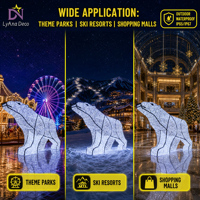 Décoration de Noël à LED, ours polaire, paysage de centre commercial, monument, lumière LED 3D géante imperméable pour extérieur, motif commercial
