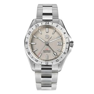 Montre mécanique automatique en acier inoxydable San <span class=keywords><strong>Martin</strong></span> Vintage Business <span class=keywords><strong>Matt</strong></span> NH34 GMT 10atm Diver, prix d'usine, à vendre - Product Image 2