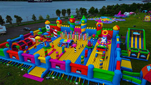 Circuito de Obstáculos Inflable Múltiple de Carnaval, Divertido Parque de Juegos Deportivos, Parque Inflable Interior, Parque Temático - Product Image 5