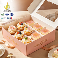 Boîte à pâtisserie en kraft écologique avec grande fenêtre, logo personnalisé imprimé, boîte à pâtisserie de qualité alimentaire pour pain artisanal, gâteaux et biscuits