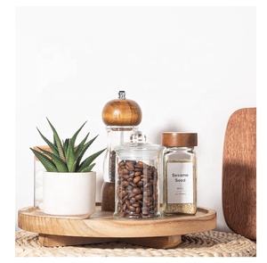 Vassoio decorativo rotondo in legno bancone da bagno Organizer fattoria decorazione <span class=keywords><strong>cucina</strong></span> in legno montante - Product Image 2