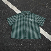 Chemises à carreaux décontractées de haute qualité avec logo personnalisé, en coton 100%, coupe ample et ample, boutonnées pour hommes