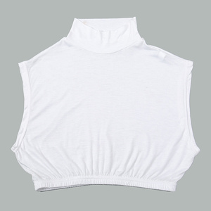 Nouvel arrivage de faux col en jersey de couleur unie pour femme musulmane à ourlet élastique - Product Image 6