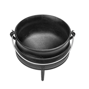 Chaudron en fonte marmite sud-africaine <span class=keywords><strong>Pol</strong></span> noir couleur métal <span class=keywords><strong>Pot</strong></span> Potjie à vendre - Product Image 3
