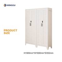 Armoire de rangement commerciale en acier pour chaussures avec portes à persiennes, stockage ventilé pour équipements de vestiaire de centre sportif