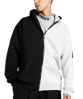half black white hoodie 