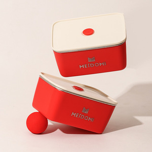 MeiDOMI Square <b>Lunch</b> <b>Box</b> 13.6x10.7x7cm Stackable Food Container With Insulated Bag For Daily Use - Product Image 5