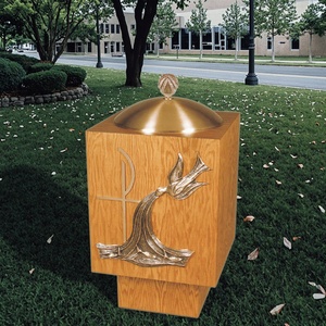 Carattere battesimale in legno massello intagliato artigianale gotico Design moderno chiesa mobili per la scuola e le cappelle parrocchiali - Product Image 6