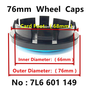 Tapas Centrales para Ruedas de Coche de 70mm, 75mm, 76mm, Cubiertas de Llanta, <span class=keywords><strong>Tapacubos</strong></span> con Emblema de Volkswagen VW, Accesorios - Product Image 6