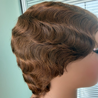 Perruque courte coupe pixie en cheveux humains, perruques Lace Front pour femmes, perruques bob fabriquées à la machine, densité 150%, noir naturel