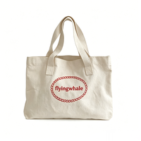 Sac fourre-tout en toile réutilisable et écologique avec logo brodé personnalisé pour cadeaux de vacances, promotion de boutiques et supermarchés