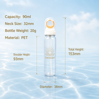 Bouteilles de pulvérisation aérosol avec valve de 90 ml/100 ml/150 ml/300 ml, en plastique, légères, portables, pour les soins de la peau en été, hydratantes
