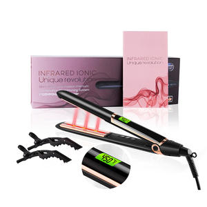 Plancha de Pelo Infrarroja, Plancha de Cabello con Tecnología Infrarroja, Plancha de Titanio de 450 Grados, Dorada - Product Image 1