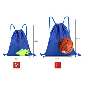 Custom Logo Drawstring <b>Backpack</b> Multi Color <b>Water</b> <b>Resistant</b> Sports Gym Sack Bag Training Drawstring Bag with Front Pocket - Product Image 3