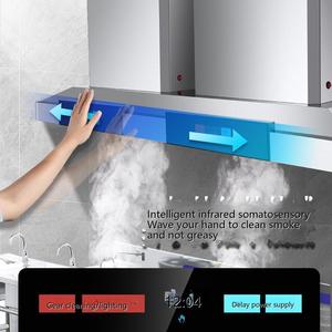 Kommerzielle Wandmontierte 1,5 m Doppelkopf-Dunstabzugshaube mit Variabler Frequenz, 1600 W, 68 m³/min, Klasse A++, Lüftungssystem, Stahlkonstruktion - Product Image 3