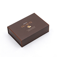 Boîte en carton en forme de livre magnétique avec logo personnalisé, boîte d'emballage en carton pliable de luxe, vente en gros pour les noix et les fruits secs